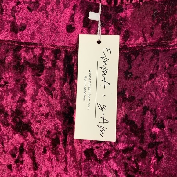 NWT LF Emma & Sam Crushed Velvet Sweatpants XS - Picture 5 of 14